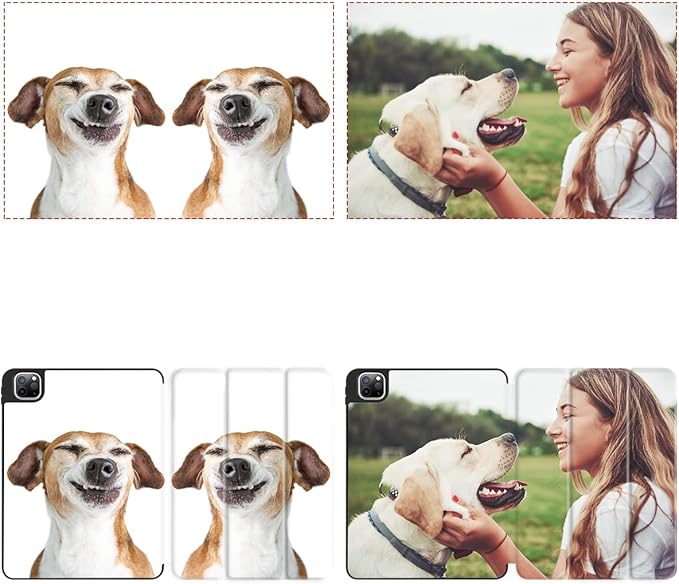 Tuiklol Personalized Photo for iPad Pro 12.9 inch 6th / 5th / 4th / 3rd Generation 2022 2021 2020 2018 Case, Slim TPU Protective Shockproof case Custom Multi-Photo case