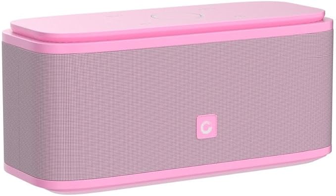 DOSS SoundBox Touch Wireless Bluetooth Speaker-12W HD Sound with Rich Bass, IPX5 Waterproof, 20H Playtime, Handsfree, for Gatherings, Home, Office, Outdoor, Travel-Pink