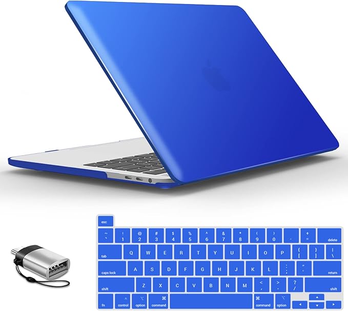 IBENZER Compatible with MacBook Pro 16 Inch Case A2141 Release 2020 2019, Hard Shell Case with Keyboard Cover & Type C Adapter for Old Version Mac Pro 16’’, Royal Blue, T16-RBL+1TC