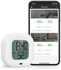 Wireless Thermometer Hygrometer for iPhone/Android, Smart Bluetooth Humidity Temperature Sensor with Alarm and Data Storage for Green House Guitar Camera Storage Humidor Incubator Monitor