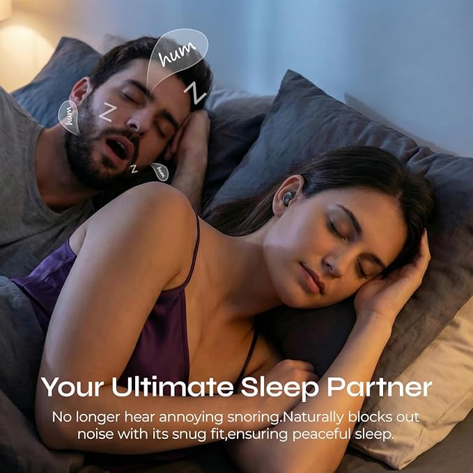 Sleep Earbuds, Mini ANC Earbuds with Sleep Mode,All-Day Comfortable Fit for Side Sleepers,BT 6.0 HiFi Stereo Sound,Touch Control, Noise Isolation Ear Buds for Sleeping/Working