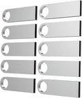 ABLAZE 2GB Flash Drive 10 Pack, Metal USB 2.0 Thumb Drives with Keychains USB Sticks Pendrives (Sliver)