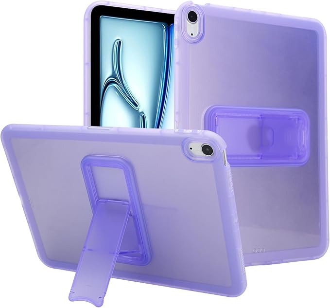 Slim Case for iPad Air 11-inch M4/M3/M2 (2026/2025/2024), Built-in Kickstand Non-Slip Shockproof Rugged Protective for Women Men, Purple