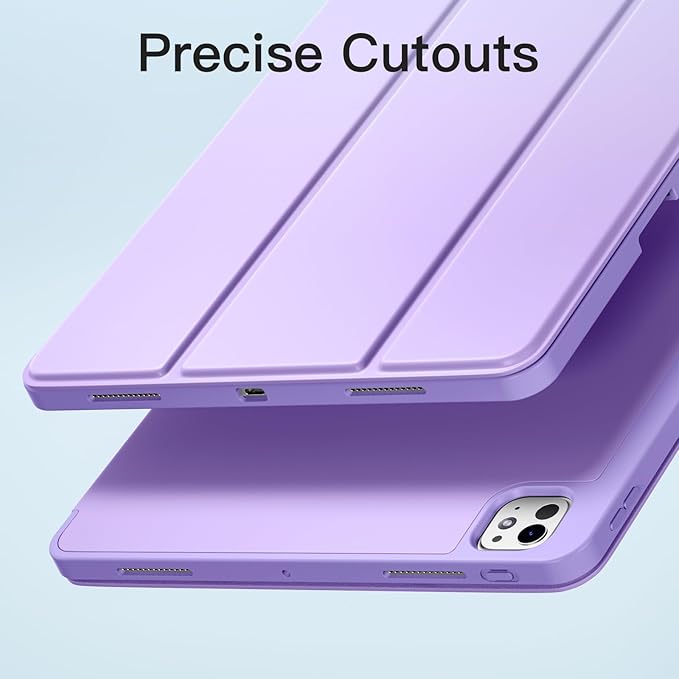 Akkerds Compatible with iPad Pro 13 Inch Case (M5/M4) 2025/2024, for iPad 13 Pro Case with Pencil Holder, Slim Trifold Stand Protective Cover with Soft TPU Back, Auto Wake/Sleep, Lavender