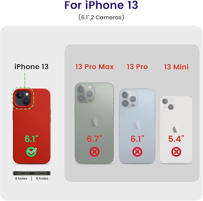 OTOFLY Designed for iPhone 13 Case, Silicone Shockproof Slim Thin Phone Case for iPhone 13 6.1 inch Red