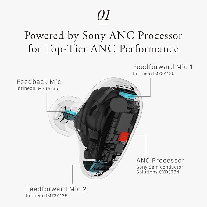 Final Audio TONALITE Wireless Earbuds – Personalized Timbre with Head and Ear Scanning, Natural ANC, Bluetooth 6.0 – Black