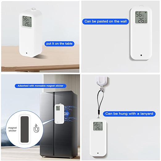 WiFi Smart Thermometer Hygrometer: Wireless Temperature Humidity Sensor with Notification Alert, Data Storage & Export, Calibrable Digital Temperature Monitor, Compatible with Alexa (1-PCS)