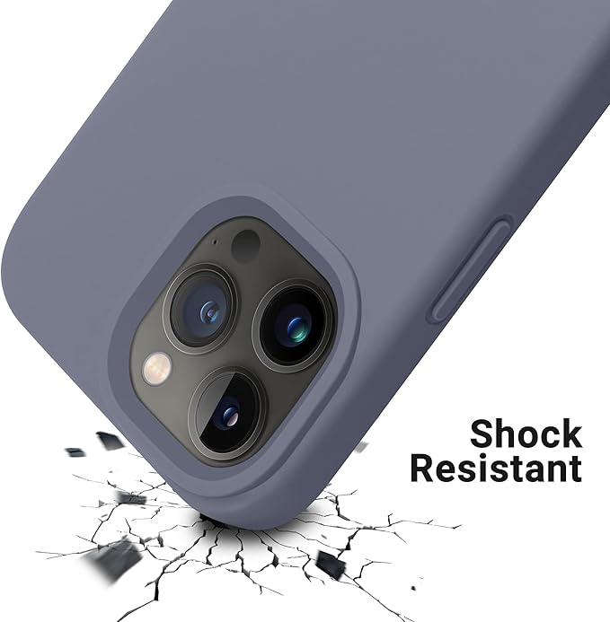 OTOFLY Compatible with iPhone 13 Pro Case, Liquid Silicone Slim Protective Shockproof Phone Case Cover with Anti-Scratch Microfiber Lining, 6.1 inch, Lavender