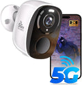 5G/2.4G WiFi Security Camera Outdoor Wireless, 2K Outdoor Wireless Cameras for Home Security with AI Detection, Siren, Color Night Vision, IP66 Waterproof, 2-Way Audio, Works Alexa& W1 1PC W