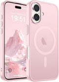 SUPFINE Magnetic for iPhone 17 Case (Compatible with MagSafe)(Military Grade Drop Protection) Translucent Matte Shockproof with Anti-Fingerprint Phone Cover,Light Pink