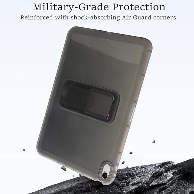 Slim Case for iPad Air 11-inch M4/M3/M2 (2026/2025/2024), Built-in Kickstand Non-Slip Shockproof Rugged Protective for Women Men, Black