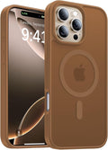 Magnetic for iPhone 16 Pro Max Case[Compatible with MagSafe][Military-Grade Drop Protection][Anti-Yellowing]Shockproof Protective Translucent Matte Cover for iPhone 16 Pro Max Phone Case,Brown