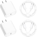 [Apple MFi Certified] iPhone 17 Charger Fast Charging, Stuffcool 4Pack PD 20W USB C Chargers Dynamic Power Adapter Type C Wall Charger + 6FT Type C Cable for iPhone 17/17 Pro/17 Pro Max/16 Pro/15/iPad