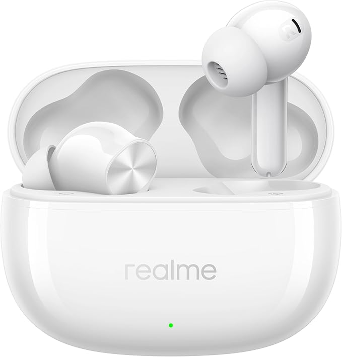realme Buds T200x True Wireless Earbuds with 12.4mm Dynamic Bass Drivers, 25 dB ANC, Quad Mic, 45ms Latency, Upto 48 Hrs Playback, Fast Charge, IP55 Rated, BT 5.4 - (White)