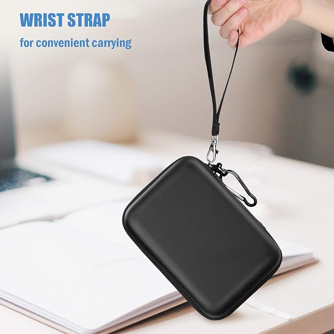 ProCase Hard Drive Case 2.5 Inch for Elements WD My Passport Canvio Basics Seagate Backup Plus Slim Expansion 1TB 2TB 3TB 4TB, Portable Carrying Case Holds 2 External Hard Drives -Black