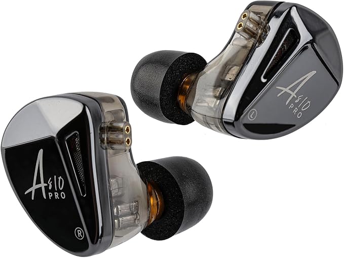 Linsoul x KZ AS10 PRO 5BA Wired Earbuds, HiFi in-Ear Earphones with Mirror Polygon Faceplate, 2 Pin Detachable Cable for Audiophile (Without Mic)