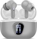 Wireless Earbuds, Bluetooth 5.4 Headphones HiFi Stereo, Bluetooth Earbuds with ENC Noise Cancelling Mic, IP7 Waterproof in Ear Earphones, 48H, LED Display Ear buds for Pad Phones Workout Sports, Grey