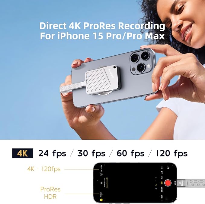 MAIWO 1TB Magnetic Portable SSD 2050MB/s USB C 3.2 GEN2x2, External Solid State Drive for iPhone15/16/17/Mac/iPad/Android/Windows, Aluminum, Support 4K ProRes Video Record