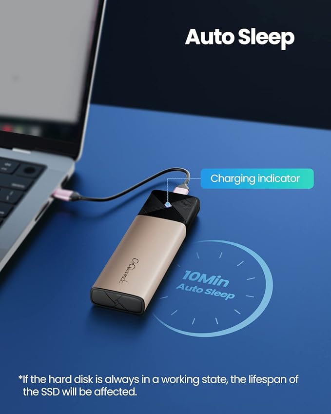 GiGimundo M.2 NVMe SATA SSD Enclosure Adapter Tool-Free, USB 3.2 Gen 2 (10Gbps) to PCI-E NGFF SATA M-Key/(B+M) Key External SSD Enclosure Support UASP for SSDs 2230/2242/2260/2280