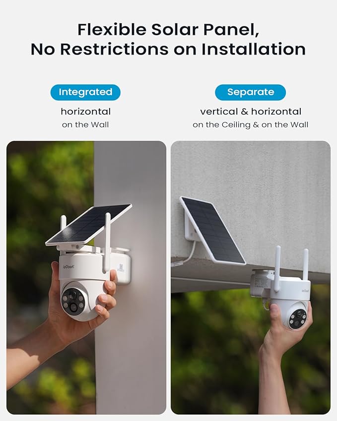 ieGeek Security Cameras Wireless Outdoor, 2K Camera for Home Security, IP66 Security Camera, 360° Outdoor Camera, Color Night Vision, AI Detection, 2-Way Audio, Alexa