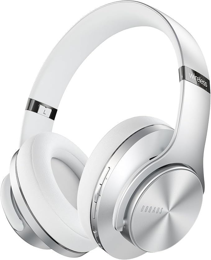 DOQAUS Bluetooth Headphones Over Ear, 90H Playtime, 3 EQ Modes, HiFi Audio, ENC Mic, Reinforced Durable Frame & Soft Earpads for Extended Wear, Phone, PC, Travel