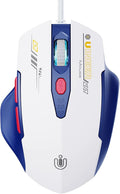 Uineer Wired Mouse, 4 Levels Adjustable DPI, 6 Programmable Buttons, Ergonomic Computer Wired Mouse for PC Laptop Computer for Office - Plug and Play (Bluewhite)