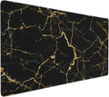 Black and Gold Marble Texture Mouse Pads XXL Extended Mousepad with Stitched Edges Non-Slip Rubber Base Computer Keyboard Pad Desk Mat for Home Office Desk Decor, 35.4" X 15.7"