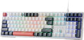 Redragon K668 RGB Gaming Keyboard, 108 Keys Wired Mechanical Keyboard w/Extra 4 Hotkeys, Sound Absorbing Foams, Upgraded Hot-swappable Socket, Mixed Color Keycaps x 2 Sets, Red Switch