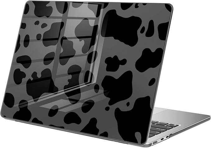 Compatible with MacBook Air 13 inch Case M1 A2337 A2179 A1932 2022 2021 2020 2019 Release, Cute Cow Pattern Protective Hard Shell Clear Black Cover for MacBook Air 13.3 inch