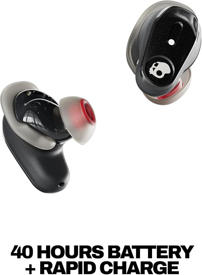 Skullcandy Method 360 ANC Wireless Earbuds, Sound by Bose, Bluetooth Headphones, Premium Noise Cancelling, Up to 40 Hrs Battery, Sweat and Water Resistant, Microphone for iPhone Android - True Black