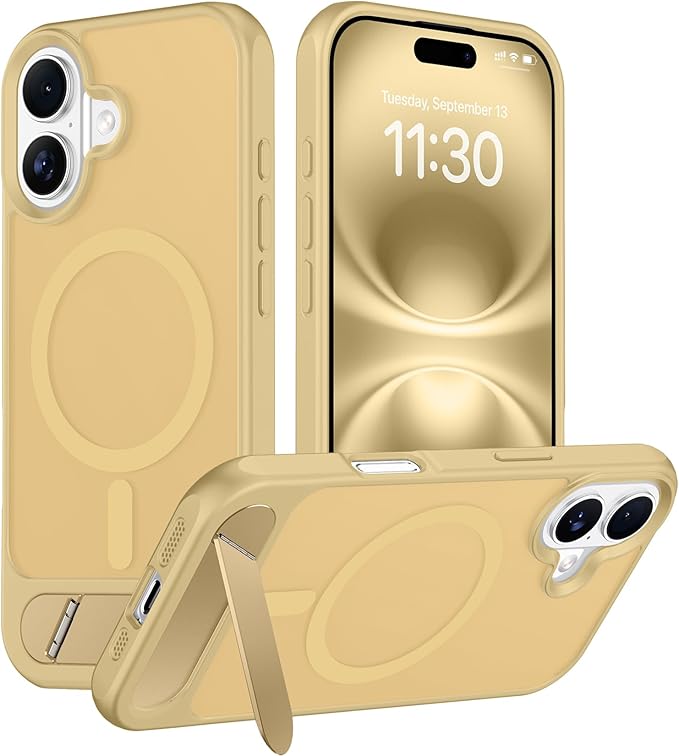 Magnetic Compatible with iPhone 16 Plus Case, [Built-in Invisible Kickstand][Compatible with MagSafe][Military Grade Shockproof] Slim Translucent Matte Phone Case for iPhone 16 Plus 6.7"