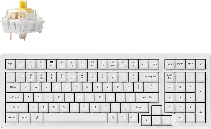 Keychron K4 Pro QMK/VIA Bluetooth Wireless Mechanical Keyboard, 96% Layout Custom Programmable Gaming Keyboard with White Backlit, Hot-Swappable K Pro Banana Switch for Mac Windows Linux - White