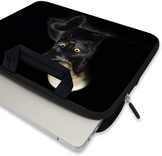 AMARY 11.6" 12" inch Laptop Handle Bag Neoprene Notebook Carrying Pouch Chromebook Sleeve Ultrabook Case Tablet Cover Fit Apple MacBook Air HP DELL Lenovo Asus Samsung(Cat)