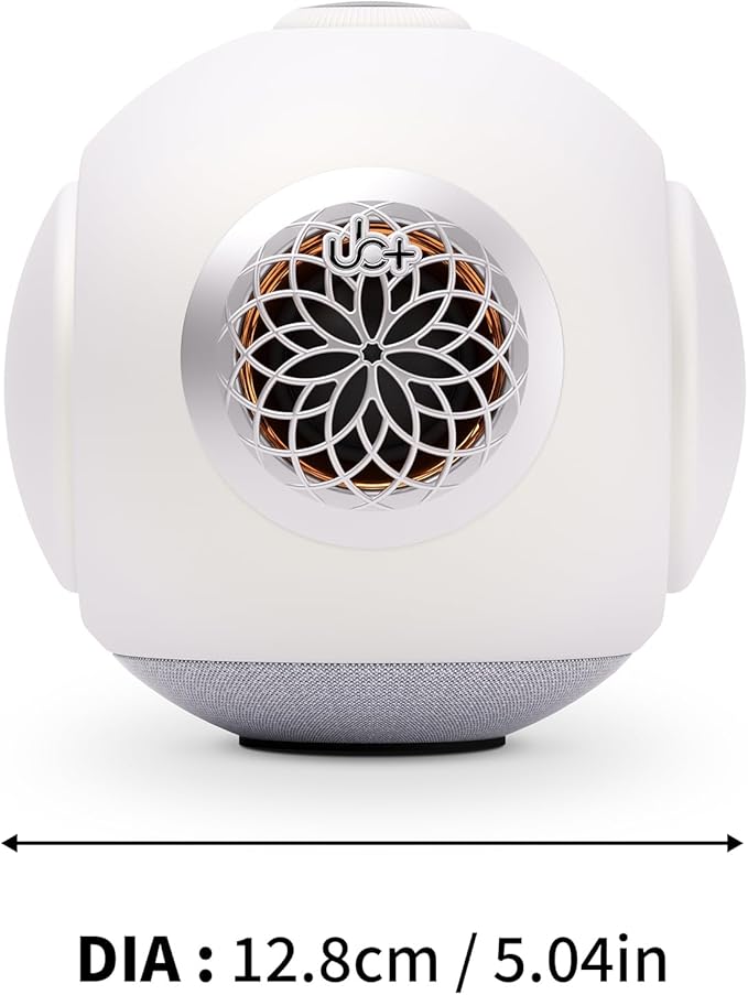 UB+ dBMiNi Waterproof Portable Bluetooth Speaker, 40W Peak Dual Subwoofers Deep Bass Wireless Speaker for Outdoor/Garage/Home/Office, IPX5 Rugged Travel Speaker (Pearl White)
