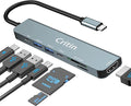 7-in-1 USB C Hub with 4K HD,100W PD Charging,USB C Adapter for MacBook Pro/Air,Dell XPS,HP,Lenovo,iPad Pro,Steam Deck - 5Gbps Data Transfer,SD/TF Card Reader,Slim Portable Laptop Dongle