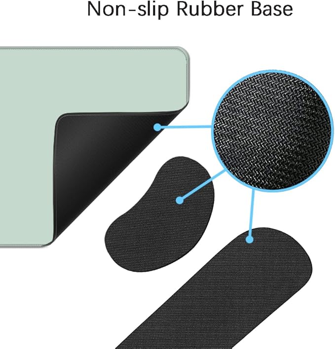 Desk Mat, Large Gaming Mouse Pad with Wrist Rest, 4 in1 XXL Mouse pad+Keyboard Wrist Rest+Mouse Pad Wrist Support+Cup Coaster Set, Ergonomic Desk Pad for Home Office, Minty Green