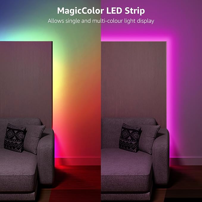 Lepro LED Strip Lights, 65.6ft Music Sync MagicColor Dreamcolor Light Strip with Remote, Christmas Gifts for Men & Women, 5050 RGB Lights for Bedroom, Home, Gaming Room, Party, Wall Decorations