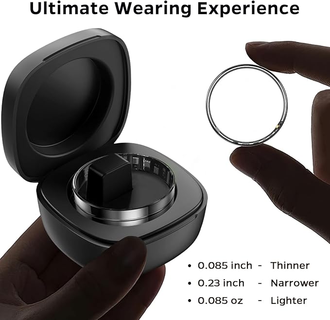 Emerhome Upgrade Smart Health Ring for Women Men,Waterproof Fitness Ring, Fitness Tracker for Activity Monitoring,Sleep Tracker, No Subscription Fee (Silver, 7)