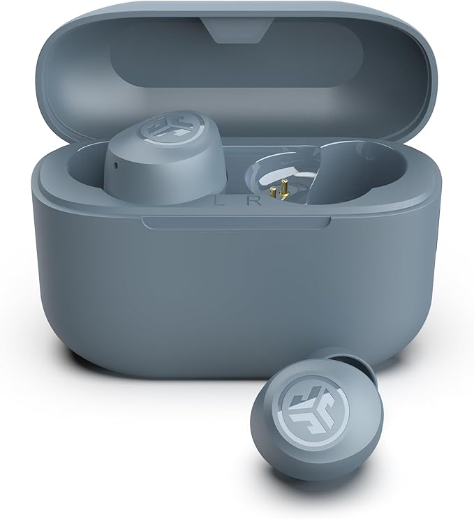 JLab Go Air Pop+ True Wireless Earbuds, Bluetooth Earbuds with Microphone, USB-C Charging Case, Dual Connect, EQ3 Sound, Slate
