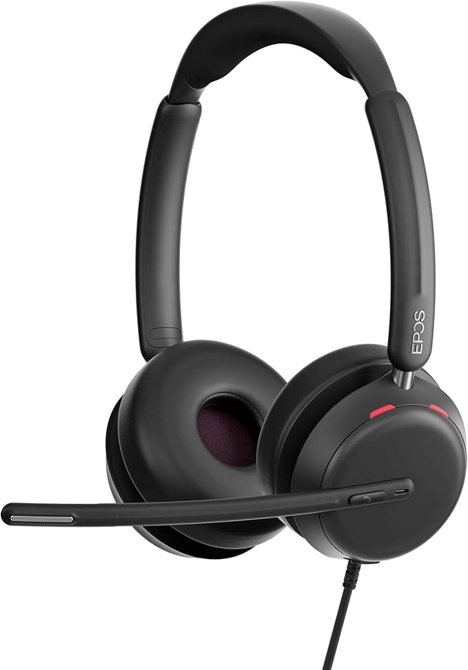 EPOS IMPACT 860 Dual-Sided Wired USB C and USB A Headset for PC with Noise-Canceling Mic, Super Wideband Audio, High-Performance Sound, Comfortable Fit for Business Calls & Office Use, Multi Compatibl