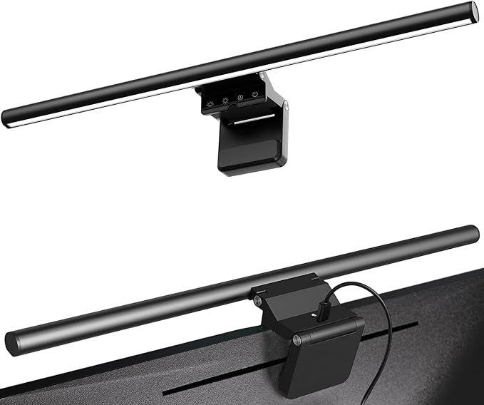Monitor Light Bar 19.7", No-Glare Asymmetric Screen Lamp, Auto-Dimming, CRI Ra97, 2700K6500K & Stepless Dimming, Touch Control, Includes 5V/2A Adapter, Fits 0.21.1" Monitors (Not for Laptops)