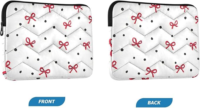 Laptop Case Sleeve, Red Bow Polka Dot Pattern Shockproof Protective Computer Carrying Cover, Briefcase Handbags 13-13.3inch Laptop Sleeve Bag
