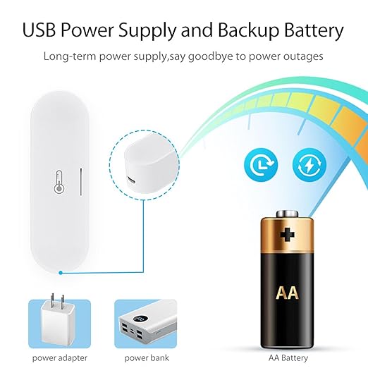 Dioche Temperature and Humidity Sensor Humidity Sensor for ZigBee Real Time Monitoring USB Power Supply for TUYA Smart, Remote Monitor for Room Greenhouse Incubator Wine Cellar