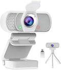 Webcam for PC, HD 1080P Webcam with Microphone, 110° Wide Angle USB Plug & Play - Noise Canceling for Video Calls, Streaming, Gaming - Built-in Privacy Shutter & Tripod