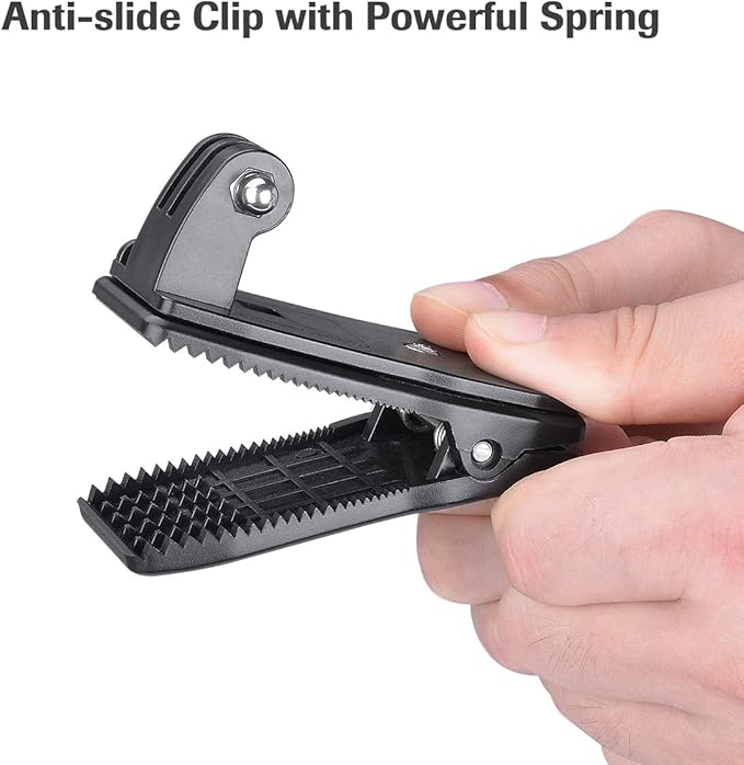 Anti-Slide 360° Rotary Action Cam Sports Camera Quick Clip Backpack Strap Mount Clamp Holder for GoPro DJI OSMO Travel Vlogging