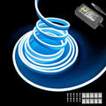 Ice Blue Neon LED Strip Lights, 16.4ft 12V Waterproof Flexible Light for Indoor/Outdoor Decoration (Includes Power Adapter)
