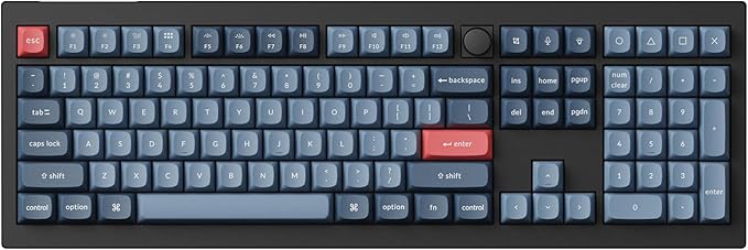 Keychron V6 Max Fullsize Custom Wirless Mechanical Keyboard, 2.4 GHz/Bluetooth/Wired 3-Mode RGB Backlight QMK/VIA Programmable Macro, Hot-Swap Gateron Jupiter Banana Switch PBT Keycaps for Mac Windows