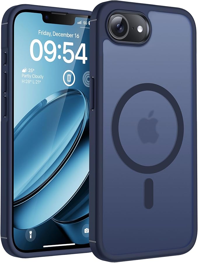 TOCOL for iPhone 17e Case, Compatible with Magsafe, Military Drop Protection, Slim Translucent Matte Shockproof for iPhone 17 e Case 6.1 inch (Dark Blue)