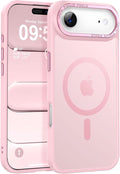 Newfuture Magnetic for iPhone Air Case [Compatible with Magsafe] [Military Grade Drop Protection] Translucent Matte Anti-Scratch Shockproof Protective Phone Cover 6.5 Inch, Tender Pink