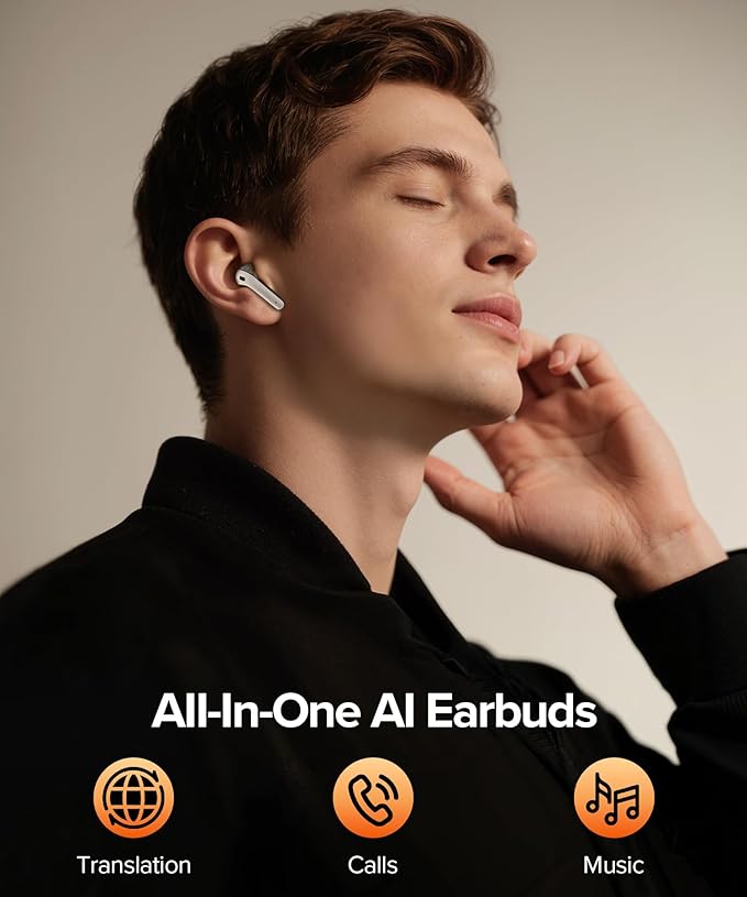 TAGRY Bluetooth Headphones True Wireless Earbuds 60H Playback LED Power Display Earphones with Wireless Charging Case IPX5 Waterproof in-Ear Ear buds with Mic for TV Smart Phone Laptop Computer Sports